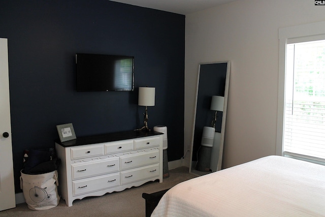 bedroom with carpet