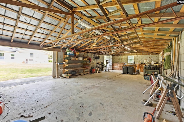 view of garage