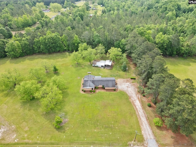 bird's eye view with a forest view