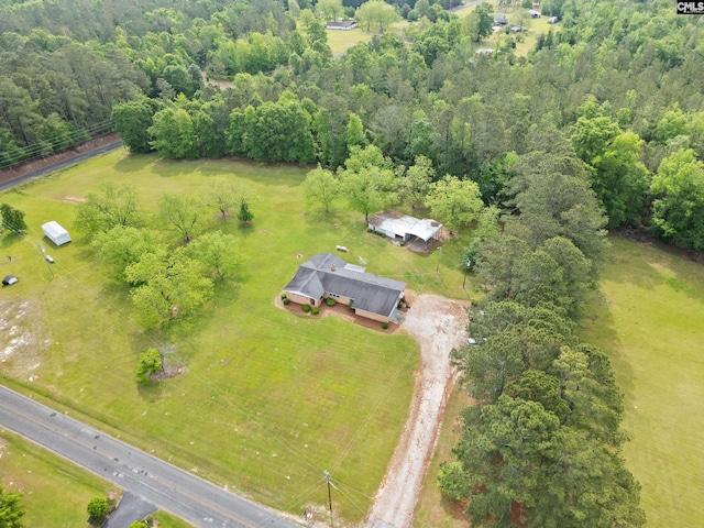 aerial view featuring a rural view