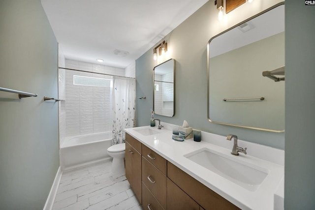 527 Regatta Rd, Columbia, SC 29212 - full bath with double vanity, toilet, a sink, and shower / bath combo