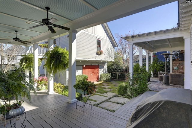 821 Harborside Ln, Columbia, SC 29229 - wooden deck with ceiling fan