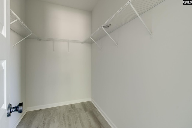 walk in closet featuring light wood-style floors