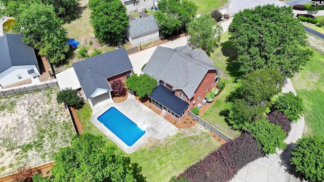 aerial view featuring a residential view