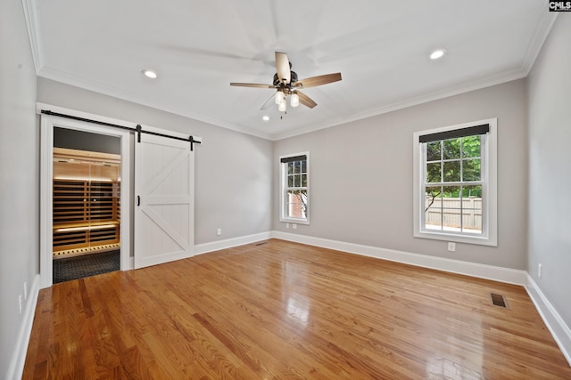 unfurnished bedroom featuring recessed lighting, visible vents, and light wood finished floors