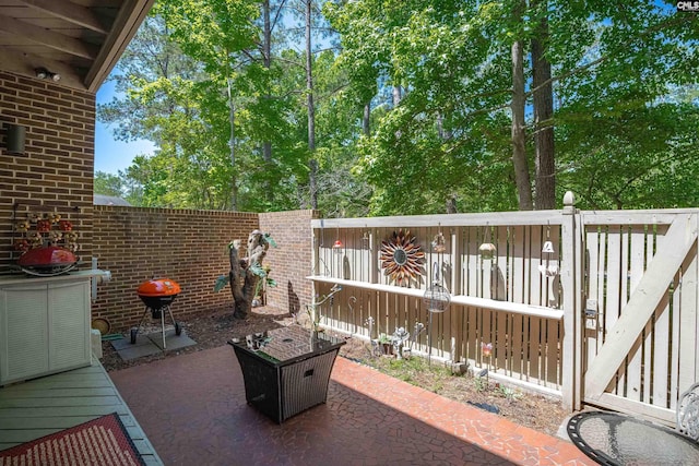 view of patio / terrace with a fenced backyard