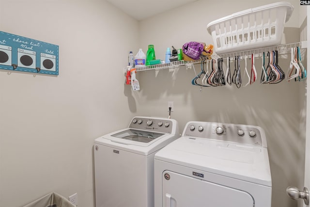 laundry area with laundry area and washing machine and dryer