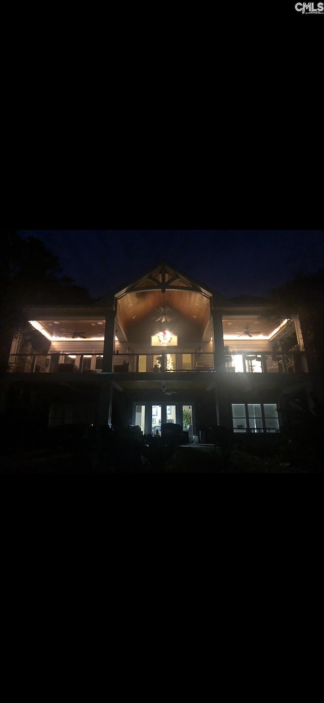 view of property at twilight