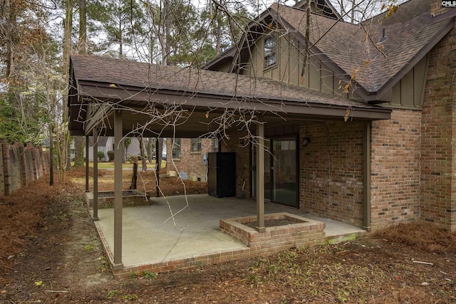 view of patio featuring fence