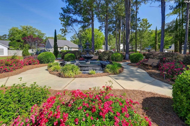 view of property's community with fence