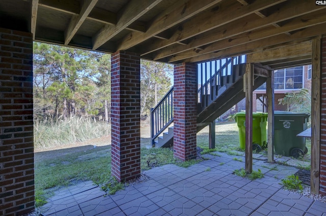 view of patio with stairs