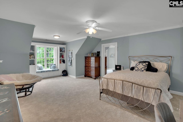 119 Ashley Trace Dr, Lexington, SC 29072 - carpeted bedroom featuring baseboards, ornamental molding, and a ceiling fan