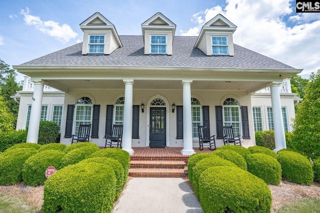 119 Ashley Trace Dr, Lexington, SC 29072 - view of front facade featuring roof with shingles, covered porch, and stucco siding