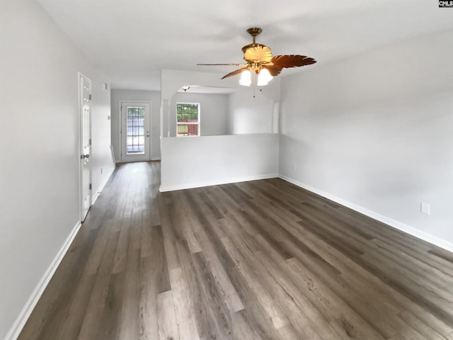 6 Sawdust Ct, Columbia, SC 29209 - empty room featuring dark wood-type flooring, baseboards, and ceiling fan