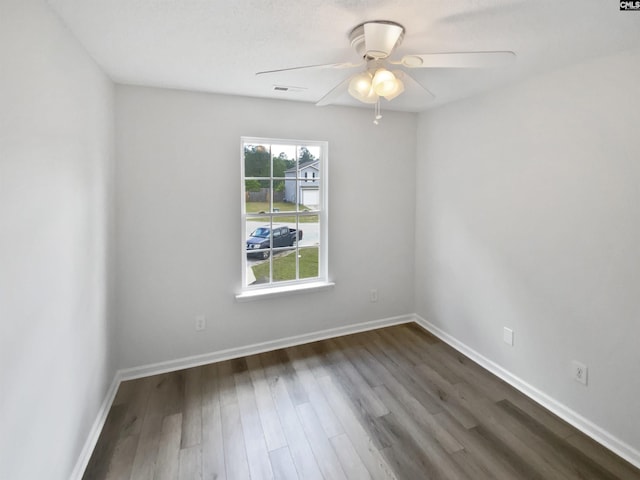 6 Sawdust Ct, Columbia, SC 29209 - empty room with ceiling fan, visible vents, baseboards, and dark wood-type flooring