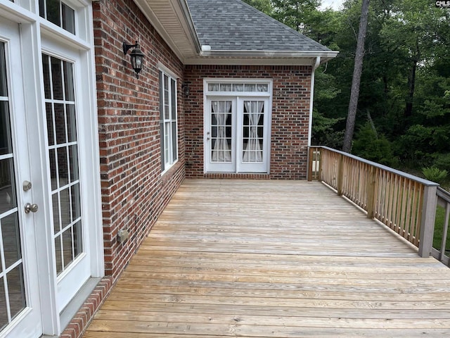 deck featuring french doors