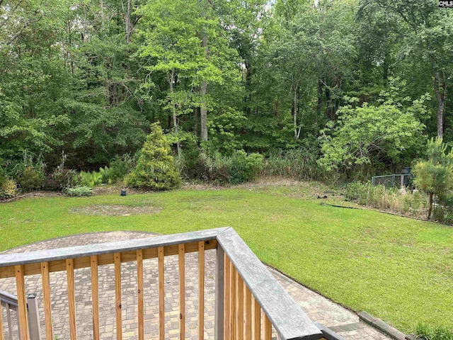 view of yard with a deck