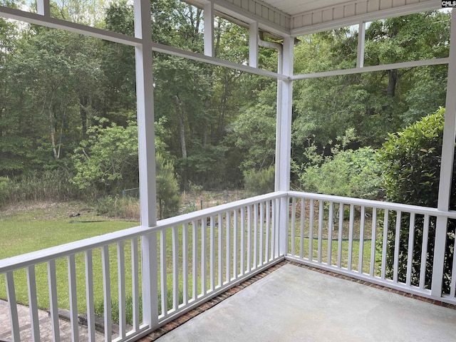 view of unfurnished sunroom