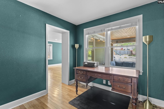 5904 Lakeshore Dr, Columbia, SC 29206 - office space with baseboards, a textured wall, and light wood-type flooring