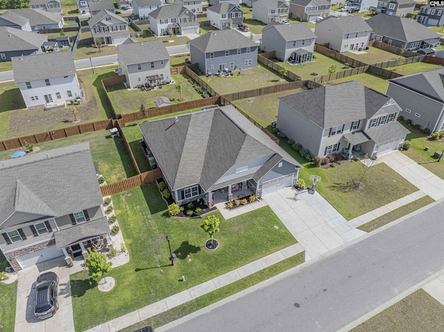 bird's eye view with a residential view