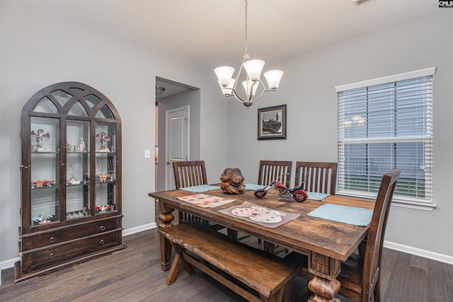 742 Westfield Rd, Lexington, SC 29073 - dining space featuring baseboards, wood finished floors, and a notable chandelier