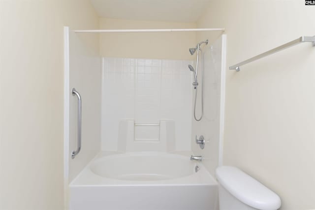 full bathroom with shower / tub combination and toilet