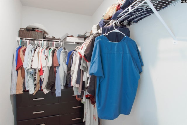 view of walk in closet