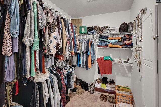 spacious closet with attic access