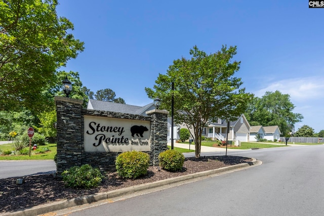 view of community sign