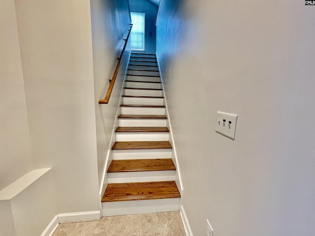 stairs with baseboards