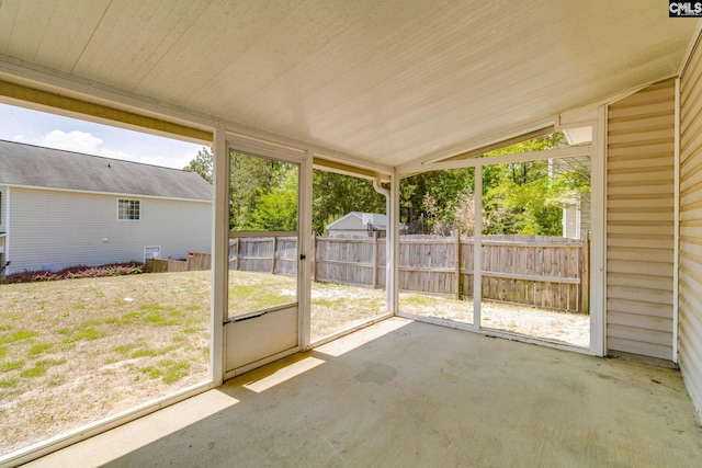 view of unfurnished sunroom