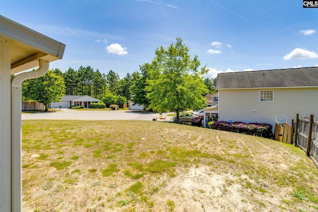 view of yard with fence