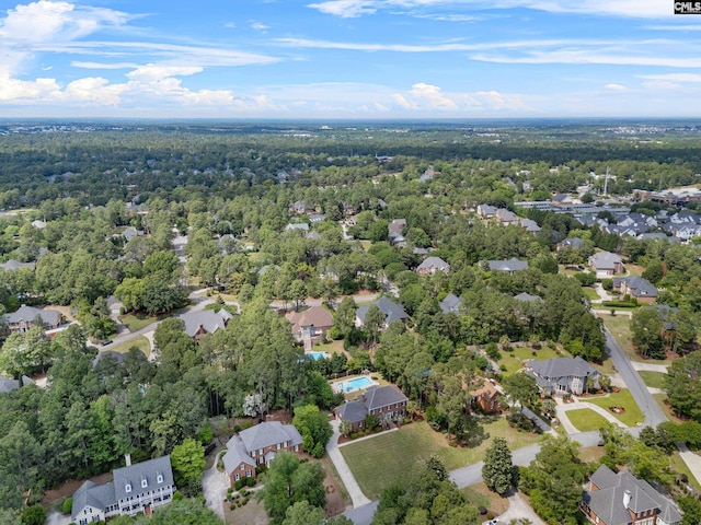 bird's eye view with a residential view and a forest view