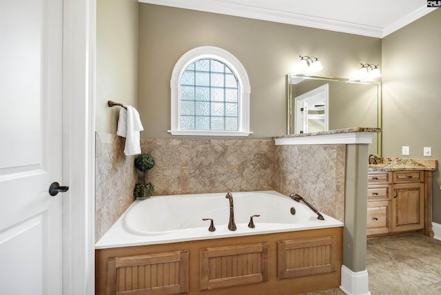 305 Marina Ct, Lexington, SC 29072 - bathroom with ornamental molding, a bath, and vanity