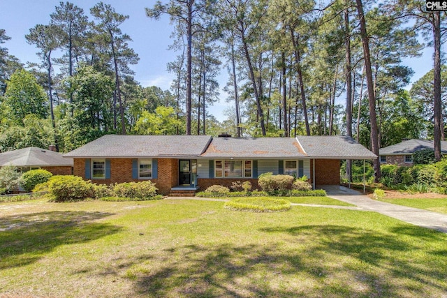 6619 Formosa Dr, Columbia, SC 29206 - ranch-style house with brick siding, a front lawn, driveway, and a carport