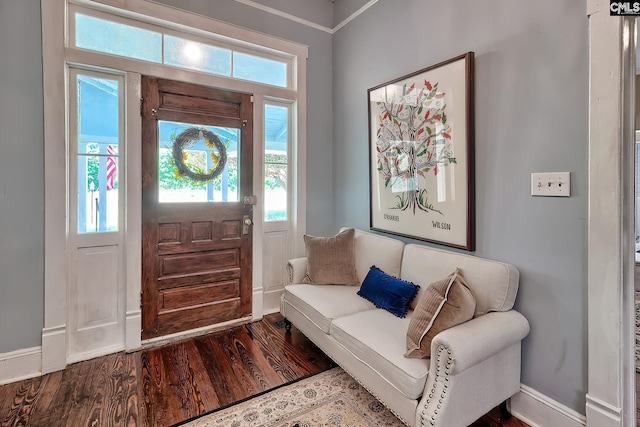 215 Greenbrier Mossydale Rd, Winnsboro, SC 29180 - foyer entrance featuring baseboards, wood finished floors, and a wealth of natural light