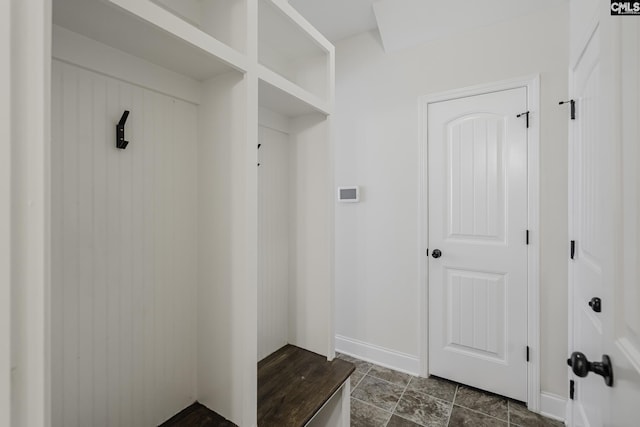 mudroom featuring baseboards