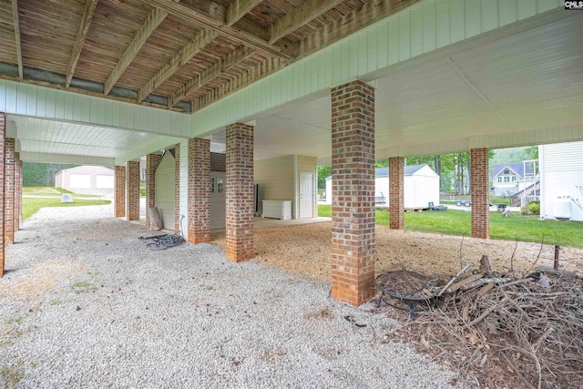 view of patio with an outdoor structure