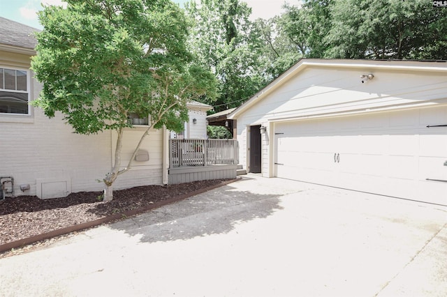 view of home's exterior with a garage