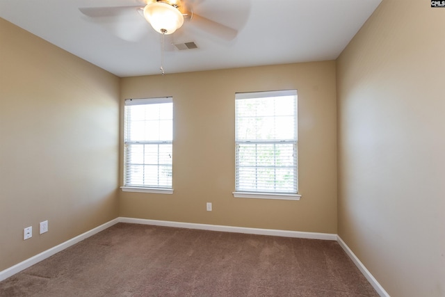 236 Crimson Oak Dr, Lexington, SC 29072 - carpeted empty room featuring visible vents, a ceiling fan, and baseboards