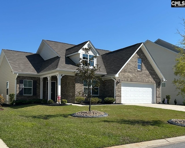 509 Malachite Ln, Chapin, SC 29036 - view of front of home with a shingled roof, driveway, brick siding, and a front yard
