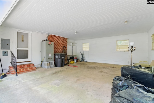 garage with electric panel