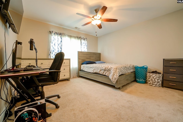 309 Creek Ridge Loop, Blythewood, SC 29016 - bedroom with ceiling fan, light carpet, and visible vents