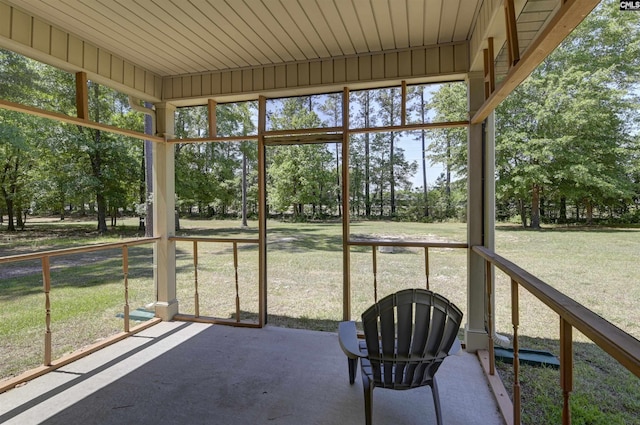 view of unfurnished sunroom