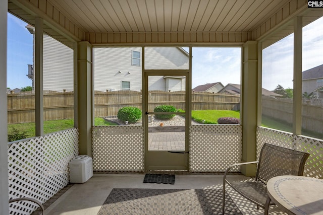sunroom / solarium with a healthy amount of sunlight