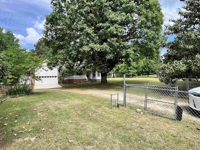 view of yard with fence