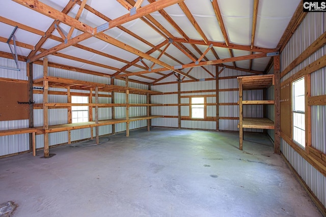 garage featuring metal wall