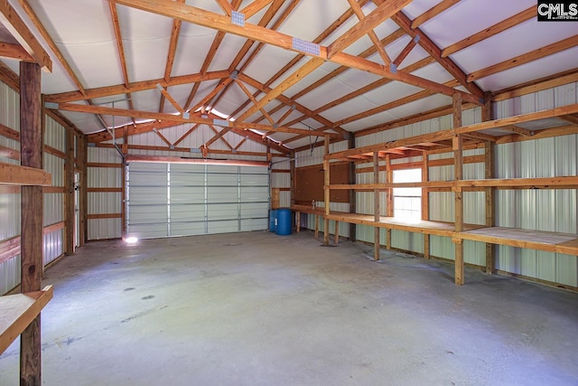 garage featuring metal wall