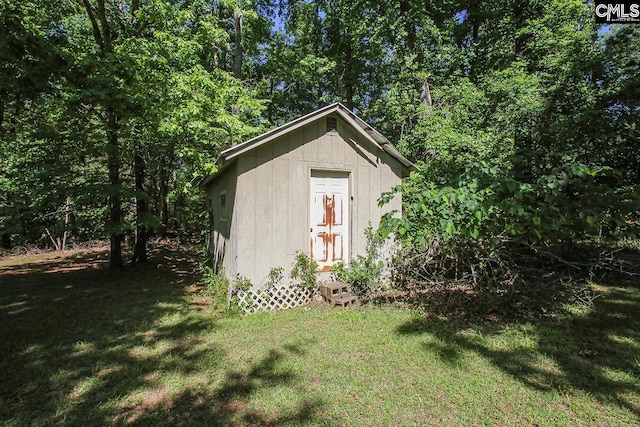 view of shed
