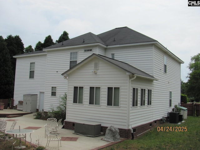 15 Mapleleaf Dr, Columbia, SC 29229 - back of property with a patio area, fence, central AC, and crawl space